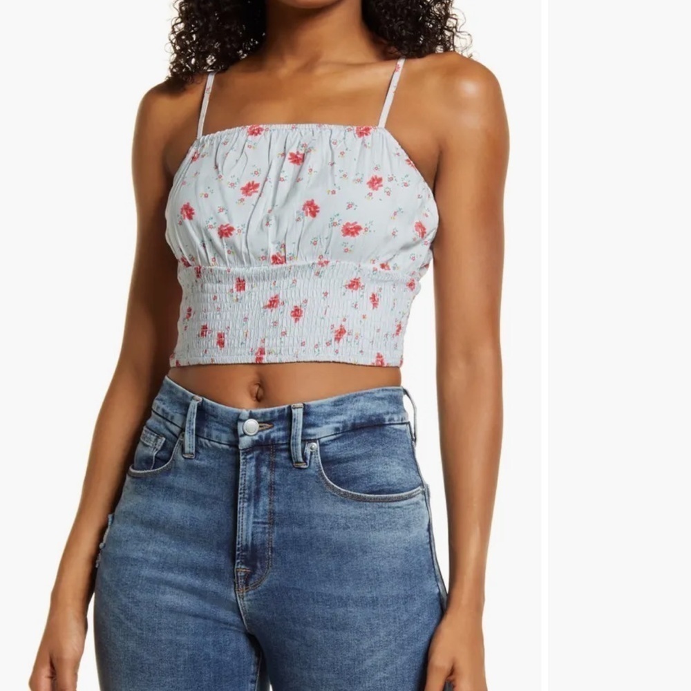 Billabong floral crop top camisole tank top small